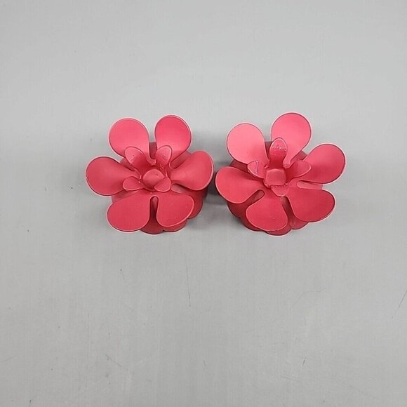 Lenox Pair Set 2 Flower Candle Holder Pink Metal - Picture 2 of 5